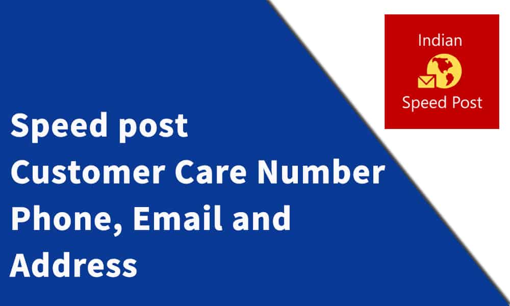 Speed post Customer Care Number